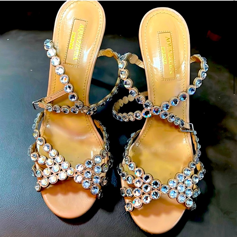 Aquazzura Swaroski crystal embellished tequila sandal